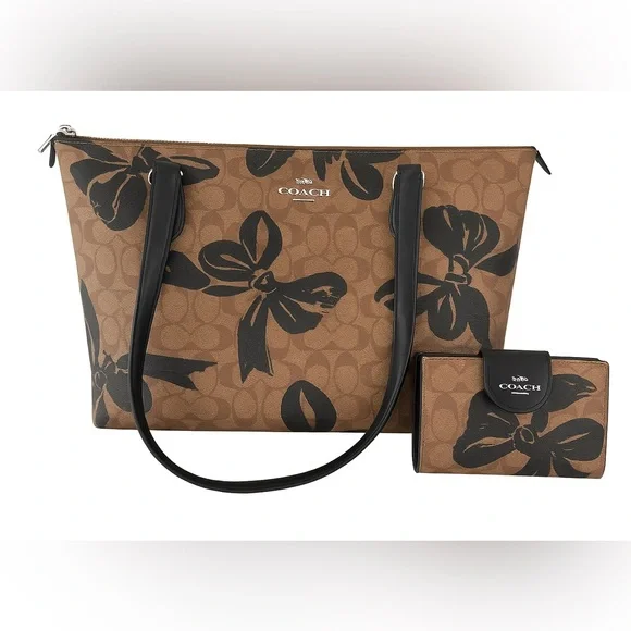 Coach Signature Canvas with Bow Print Set Coach Outlet has gorgeous designer bow-print bags, normally  main image 4